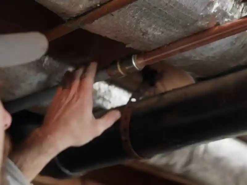 New PEX pipe fitting installed after burst pipe repair in a Bonita Springs home