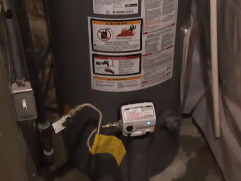 New water heater installed after replacement in a Bonita Springs garage